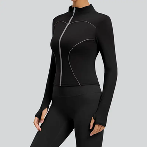 Chaqueta Deportiva de Yoga para Mujer de Primera Calidad, con Tejido de Lona, Ecológica, Transpirable, Cintura Elástica, Ropa Deportiva - Product Image 1