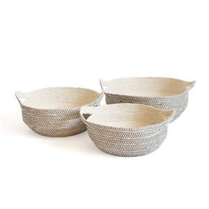 Hand-Woven <b>Jute</b> & Sisal Decorative <b>Basket</b> Natural Fiber Storage Home Decor Organizing Woven <b>Baskets</b> - Product Image 1