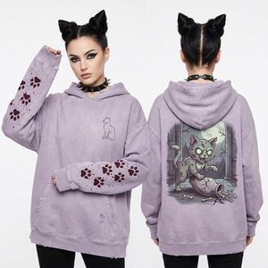 Sweat-shirt à capuche bleu X-Ray Skeleton pour femme, imprimé graphique 3D osseux, noir vieilli, zippé, vente en gros, fabricant sur mesure, en vrac - Product Image 6