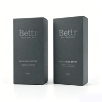 Boîtes rigides à double paroi laminées mat personnalisées pour les soins de la peau et les crèmes pour le visage pour hommes, emballage de luxe haut de gamme, estampage à chaud argenté