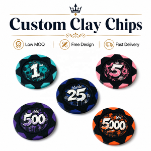 Fichas de Póker de Arcilla Personalizadas con Marcadores de Denominación Claros para Simulación de Casino en Casa y Juegos de Competición Amateur - Product Image 1