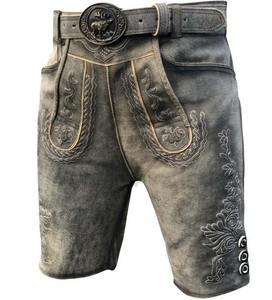 Shorts en cuir suédé véritable pour homme, style Lederhosen bavarois Oktoberfest, sur mesure, écologiques, à taille mi-haute, traditionnels, avec devant uni - Product Image 1