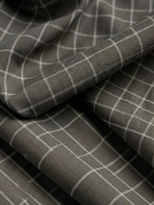 Camisa Casual de Manga Larga a Cuadros Marrón para Hombre, Cuello Clásico, Popelina de Algodón Antiarrugas, Manga Larga, para Otoño - Product Image 3