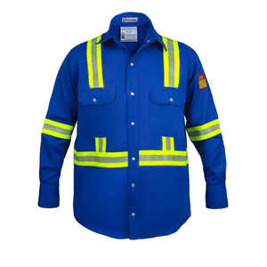 X-Large Royal Blue Hi Vis FR Shirt 100% C-7 oz Vêtements de sécurité ignifuges et haute visibilité - Product Image 1