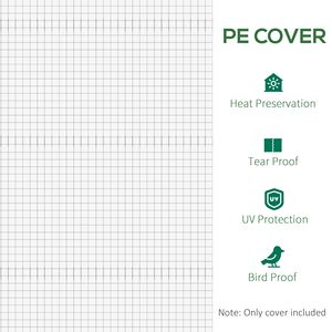 20 'X 10' X 7 'bianco Walk-In PE copertura di ricambio serra con 12 finestre e porta a cerniera per giardini - Product Image 6