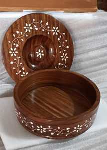 High Quality Wooden Chapati Hotpot Roti <b>Box</b> Insulated <b>Storage</b> Container Traditional Handmade Kitchen Serving Utility Item - Product Image 3