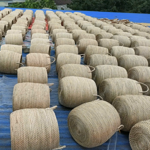 Panier de rangement en jonc de mer naturel tissé à la main vintage noir blanc Design flexible Rangement décoratif durable multifonctionnel - Product Image 6