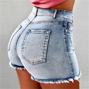 Shorts de Mezclilla al por Mayor, de Alta Calidad, Diseño Moderno, Sexy, Tallas Grandes, Cintura Media, Desgastados, Pantalones Cortos de Algodón, Shorts de Mezclilla de Verano - Product Image 2