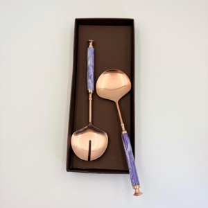 New Arrival Hight Quality <b>Salad</b> <b>Server</b> Set Stainless Steel <b>Salad</b> <b>Server</b> With Elegant Resin Hand Crafted Handles - Product Image 4