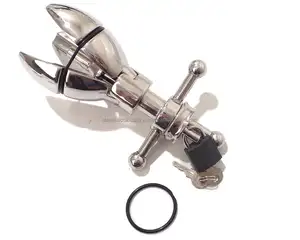 Üretici ve toptan tedarikçisi paslanmaz çelik kilitleme Anal popo fiş Asslock Metal Bdsm kilitleme fişi Metal yapay penis