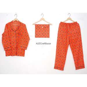 Conjunto de Pijama de Algodón 100% para Mujer, Ideal para Fiestas, Manga Larga, Estampado Floral, Ropa de Dormir Cómoda para Toda Temporada - Product Image 5