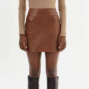Casual Fashion Genuine Women Leather Skirts High Trending Winter Wear Embroidered Techniques Breathable Skirts - Product Image 1