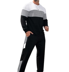 Ensemble de survêtement pour homme, vêtements de sport, streetwear, running, gym, ensemble de deux pièces, pantalon de jogging, ensemble de survêtement 100% coton - Product Image 1