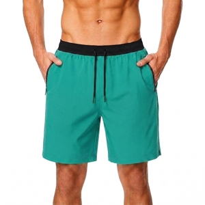 Shorts de Playa para Hombre, Color Verde Sólido, 100% Algodón, Impermeables, Cintura Media Elástica, Secado Rápido, Estilo Casual - Product Image 2