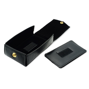 Étui à bijoux double poche Master Mason en cuir PU noir avec insert en velours, broderie personnalisée et plaque nominative - Product Image 2
