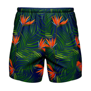 Pantalones Cortos Deportivos para Hombre con Estampado Tropical, Cintura Elástica, Secado Rápido, Poliéster, Corte Regular, Diseño de Plantas, para Adultos - Product Image 2