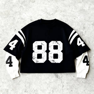 Camisetas con Gráficos Personalizados, Camiseta Vintage de Manga Larga de Doble Capa, Lavado Ácido, Camisetas con Impresión Personalizada al por Mayor para Hombre - Product Image 1