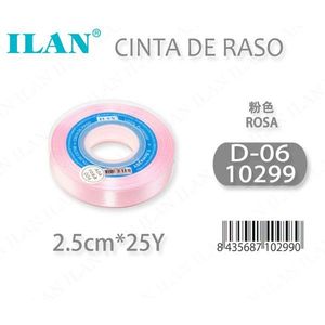 Cinta de satén de 2.5cm x 25 yardas, color rosa, para manualidades y decoraciones - Product Image 3