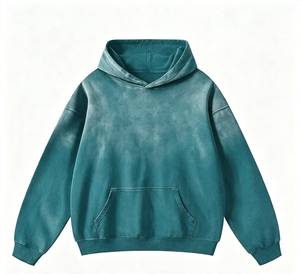 เสื้อฮู้ดโอเวอร์ไซส์ผู้ชาย สีพื้น ผ้าฟลีซ สวมใส่สบายๆ สำหรับฤดูใบไม้ร่วง ทรงปกติ มีกระเป๋า ดีไซน์ผ้าถัก ผ้าฝ้าย - Product Image 2