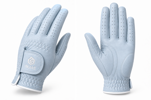 Gants de golf sportifs unisexes en cuir Cabretta respirant bleu clair de qualité supérieure, antidérapants, avec logo personnalisé, vente en gros, fabricant - Product Image 4