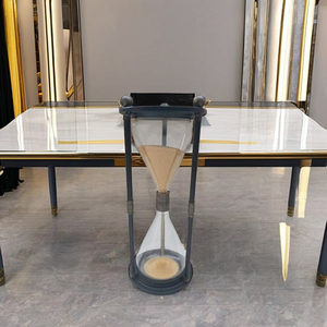 นาฬิกาทรายทรงกลมชุบทองเหลือง - ของตกแต่งโต๊ะสำหรับวันพ่อและตรุษจีน - Product Image 2