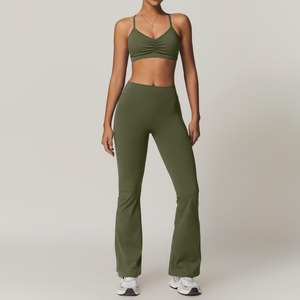Conjuntos Deportivos de 2 Piezas para Mujer, sin Costuras, de Tela Inteligente, Transpirables, con Camisetas de Yoga y Top Deportivo Ajustado - Product Image 6