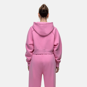 Sudadera con Capucha Corta para Mujer, Invierno, 100% Algodón Ecológico, Personalizable, Venta al Por Mayor - Product Image 2