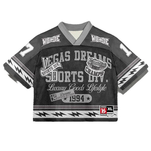 T-shirts en maille surdimensionnés pour hommes, style maillot de football, design et logo personnalisés, streetwear gothique Y2K, avec motif imprimé et col en V 2026 - Product Image 3