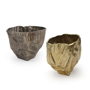 Vase à fleurs de sol en aluminium finition or mat, décoration moderne et luxueuse pour la maison et les mariages - Product Image 6