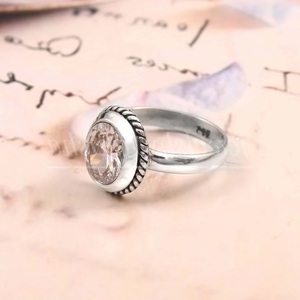 Anillo de Circonio Natural – Plata de Ley 925, Ovalado, Hecho a Mano, Joyería de Compromiso - Product Image 2
