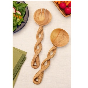2026 Product Spoons Wood Spoon and Fork Set Wooden Salad <b>Servers</b> with Long Handle Kitchen Accessories Home and Kitchen Use - Product Image 4
