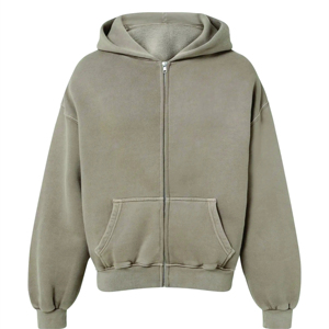Sudadera con Capucha y Cremallera para Hombre, Talla Grande, de Forro Polar, Color Sólido, Estilo Casual, Corte Regular, para Otoño - Product Image 4