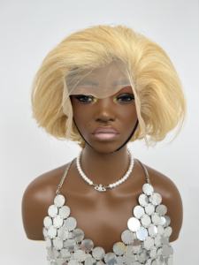 613 cheveux vierges blonds longueur d'épaule perruques extensions de cheveux 100% cheveux humains vietnamiens - Product Image 2