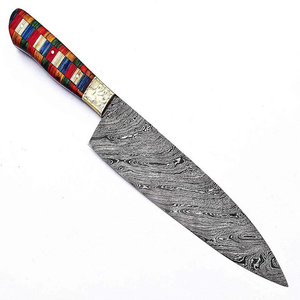 Couteau de chef haut de gamme en acier Damas forgé à la main, manche en bois pleine longueur, couteau de cuisine personnalisé, vente en gros OEM - Product Image 4