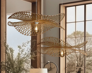 Handwoven Bamboo Pendant Light Coastal Sustainable Home <b>Decor</b> Natural Rattan <b>Ceiling</b> Lamp Eco Friendly Supplier - Product Image 4