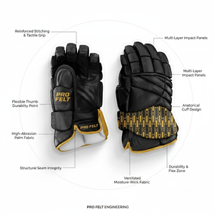 Nouveaux Gants de Hockey sur Glace Personnalisés OEM ODM Uniques avec Paume en Cuir Protectrice pour Joueurs Adultes – Équipement de Performance pour l'Entraînement - Product Image 2