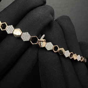 สร้อยข้อมือเพชรทรงกลมสีโรสโกลด์ 9K 0.46 กะรัต สร้อยข้อมือเครื่องประดับหรูหราสง่างามสำหรับผู้หญิง - Product Image 4