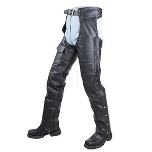 Classic Style Premium Leather <b>Chaps</b> Lightweight Button Fly Adjustable Durable <b>Waterproof</b> Western Outdoor Apparel Wholesale - Product Image 3