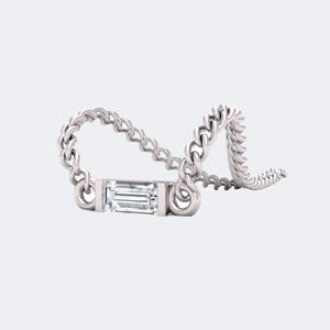 Collar con Colgante Horizontal con Incrustaciones de Diamantes Baguette de 0.10CTW - Product Image 5