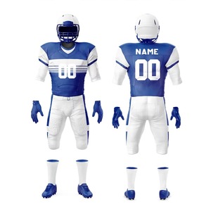 Ensemble d'uniformes de football américain personnalisés imprimés, maillot et pantalon de football sublimés, vêtements de sport d'équipe résistants et anti-humidité - Product Image 1