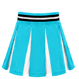 Jupe plissée bleu cyan pour femme, taille haute, uniforme d'équipe athlétique, performance de danse, entraînement, compétition - Product Image 2