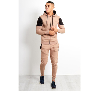OEM Custom Logo Casual Plus Size Winter Thermal Embroidered Men's 2-Piece Cotton Track Suit Set Zipper Jacket Joggers Gym - Product Image 5