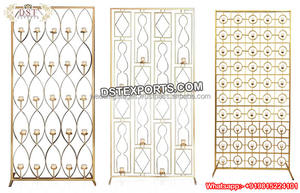 เชิงเทียนโลหะสีทองสำหรับงานแต่งงานดีไซน์ใหม่สำหรับฉากหลังของเวทีที่สวยงาม - Product Image 6