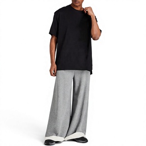 T-shirts d'été de luxe respirants en coton 280 g/m² de couleur unie, sans coutures, légèrement courts pour hommes – Vente chaude OEM personnalisée - Product Image 1