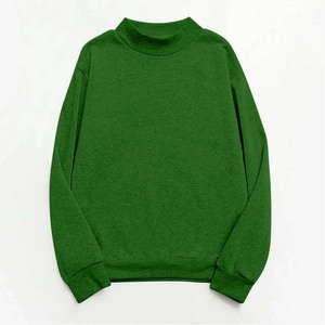 Suéter de Cuello Alto Verde para Mujer, 100% Algodón, Tejido Transpirable, Corte Regular, Ropa de Otoño para Adultos, Todas las Tallas - Product Image 1