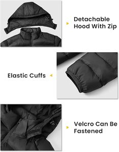 <b>Mens</b> Black Puffer <b>Jacket</b> Winter <b>Warm</b> Quilted Lightweight Outdoor Casual Breathable Eco-Friendly OEM Service Windbreaker - Product Image 5