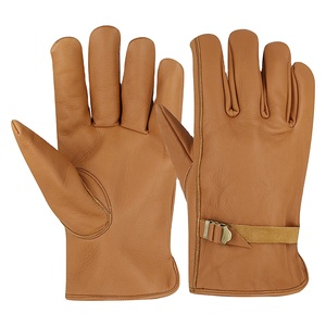 Guantes de conductor negros y azules de vaca de alta calidad, guantes protectores de manos mecánicos de construcción para trabajo de seguridad para hombres - Product Image 3