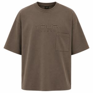 Camiseta Personalizada para Hombre, Cuello Redondo, Manga Corta, Estilo Casual, Mezcla de Algodón Grueso, con Logotipo Impreso en la Parte Delantera, MOQ Bajo - Product Image 1
