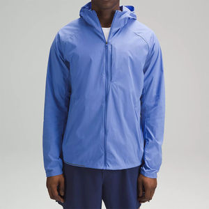 Veste coupe-vent en nylon personnalisée pour homme, survêtement imperméable, veste de course coupe-vent, vente en gros - Product Image 1