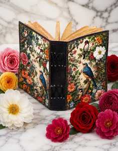 Diario de Tapa Dura con Espiral de Cuero Grimoire Birds & Flowers, Diario Floral Vintage Hecho a Mano, 100 Hojas - Product Image 4